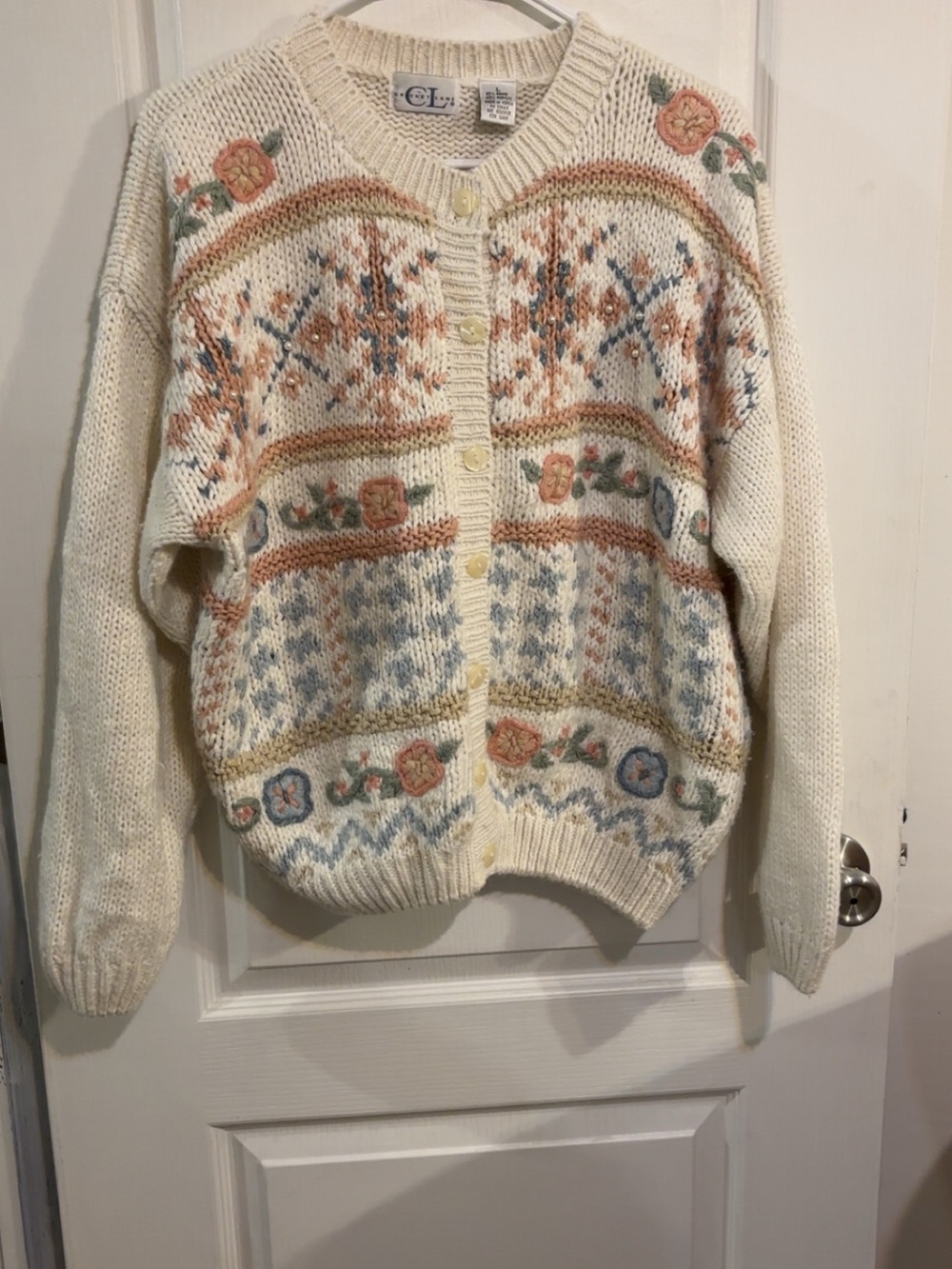 Cricket Lane vintage Floral Cardigan Granny Cottage Core size large